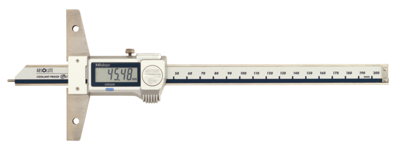 Thước cặp đo sâu điện tử chống nước IP67 loại có pin đầu đo, 0-200mm, 571-302-20